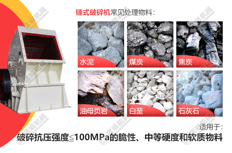 錘式破碎機(jī)可處理物料